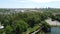 The new lake of Bucov Park near Ploiesti , Romania , aerial view