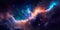 New large panoramic looking into deep space. Dark night sky full of stars.Generative AI