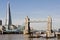 New London skyline with Tower Bridge and the new The Shard. Shot in 2013