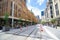 The New look of George Street when the light rail line is built, The main Street strip will be pedestrianised and footpaths.