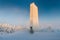 New Lookout tower in the shape of pentagon, Velka Destna, Orlicke mountains, Eastern Bohemia, Czech Republic Beautiful winter