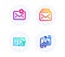 New mail, Mail and Engineering documentation icons set. Report document sign. Add e-mail, New messages, Manual. Vector