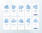 New media examples onboarding mobile app page screen with concepts set