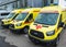 New medical ambulances are in row