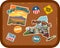 New Mexico, New York travel stickers with scenic attractions