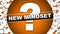 New Mindset ? Text Title - Circular Concept - Orange Background - 3D Illustration