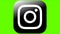New modern Black instagram icon on green screen background