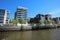 New modern Buildings at Hafencity near the Port of Hamburg. Germany