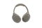 a new modern gray wireless headphones, audio studio device isolated