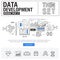 New modern thin line icons set development data analysis