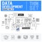 New modern thin line icons set development data analysis