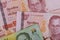 New money banknotes of thailand baht bill closeup