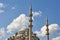 New mosque with huge minaret in Istanbul city center. Islamic Turkey