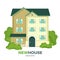 New multistorey house promotional poster with welcome sign