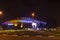 The New Netanya football stadium illuminated at night