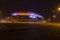 The New Netanya football stadium illuminated at night