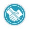 New normal, avoid handshaking, after coronavirus disease covid 19, blue silhouette icon