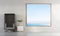 The new normal living room scene interior design and concrete wall background and sea view