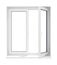 New opened plastic glass window frame isolated