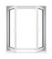 New opened plastic glass window frame isolated