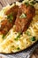 New Orleans chicken Lazone fried with spices and fettuccine past