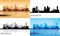 New Orleans city skyline silhouettes Set