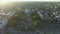 New Orleans Cityscape during French Quater Music Festival, Louisiana. St. Louis Cathedral City Skyline in Background. Sunset Light