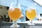 NEW ORLEANS,LA/USA -03-23-2019: Two beers at the Miel Brewery and Taproom in New Orleans, a craft brewery