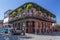 New Orleans, LA/USA - circa February 2016: Old Colonial House with ironwork galleries on the Streets of French Quarter