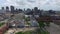 NEW ORLEANS, LOUISIANA - APRIL 11, 2016: Flying over the New Orleans, Louisiana. Cityscape. Saint Louis Cemetery. Sightseeing obje