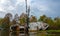 NEW ORLEANS, LOUISIANA - NOVEMBER 26, 2011:  Upside down and flooded during Hurricane Sandy yacht  in New Orleans, Louisiana