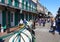 New Orleans, Louisiana, U.S.A - February 1, 2020 - The view of Bourbon Street from the back of a horse carriage