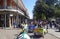 New Orleans, Louisiana, U.S.A - February 1, 2020 - The view of Bourbon Street from the back of a horse carriage