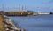 New Orleans, Louisiana, U.S.A - February 1, 2020 - The view of the Governor Nicholls Street Wharf on Mississippi River