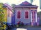 New Orleans, Louisiana, U.S.A - February 8, 2020 - A colorfully painted residence home on Burgundy Street