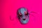 New Orleans Mardi Gras Mask on pink background