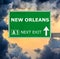 NEW ORLEANS road sign against clear blue sky