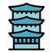 New pagoda icon vector flat