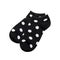 New Pair of Fashionable Kid Socks, Top View, Flat Lay. Beauty Black and White Polka Dot Sock Isolated on white Color Background