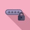 New password privacy icon flat vector. Protect document