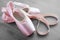 New pink ballet pointe shoes