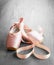 New pink ballet pointe shoes