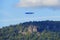 New Pop Festival Zeppelin, airship flies over  battert rocks in Baden-Baden