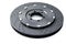 NEW Racing car brake disc - Black ventilated brake discs on a white background. The rotor is the rotating part of a wheel`s disc b
