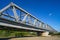 New railway bridge crossing Mures river. Arad county, Romania, Europe