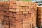 New red bricks stacked