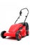 New red lawnmower on white background