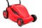 New red lawnmower on white background