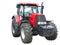 New red powerful tractor isolated over white