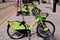 New rentable green city bikes called BUBI Mol in Budapest